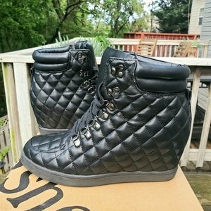 Beau + Ashe Quilted Wedge Sneaker Boots